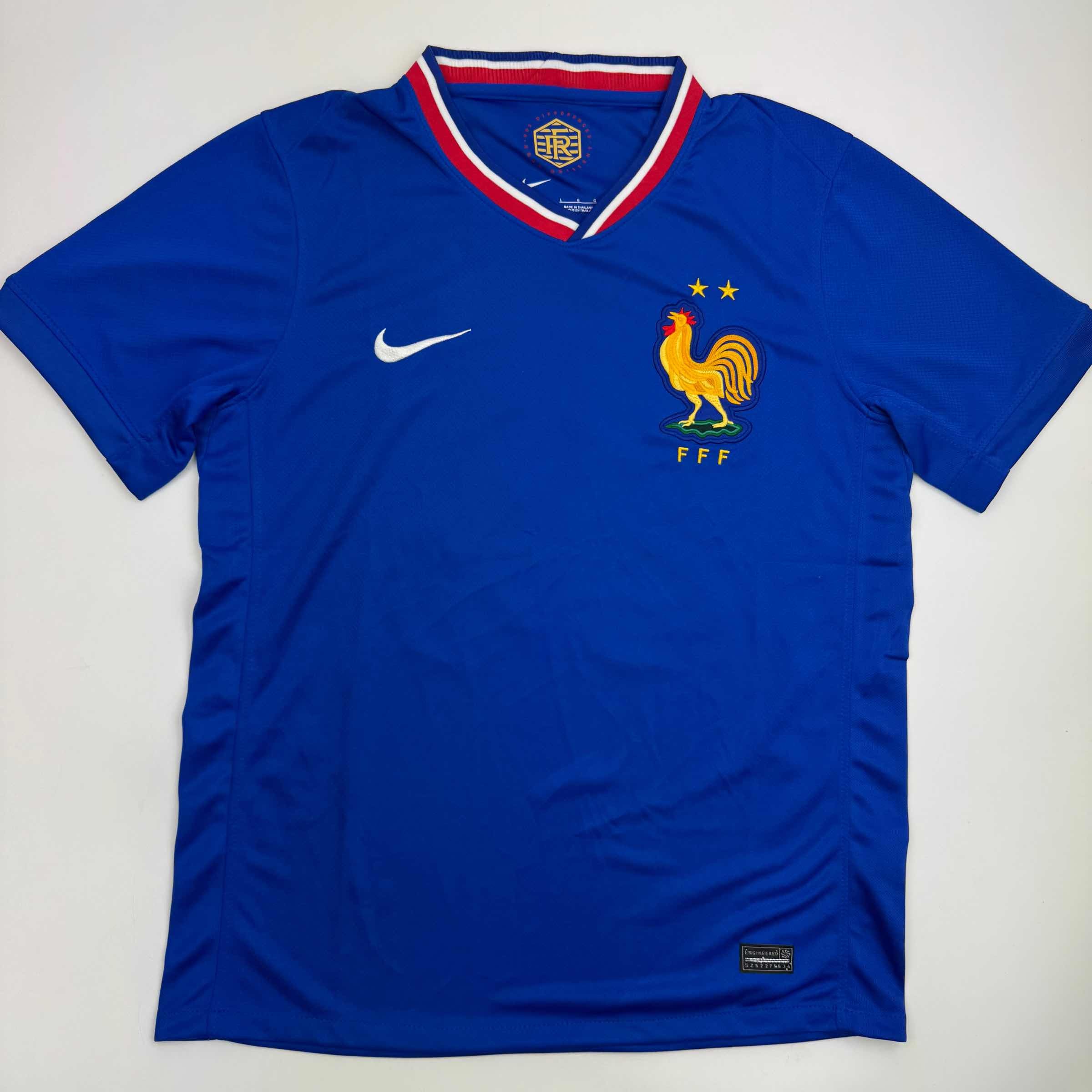 Autographed/Signed Bradley Barcola France French National Team Blue Soccer Jersey Beckett BAS COA