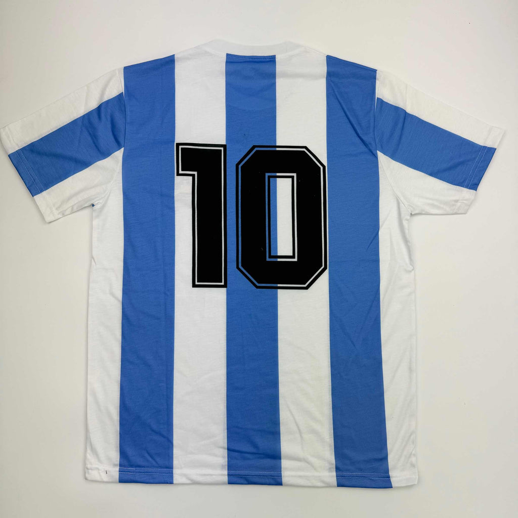 Autographed/Signed Mario Kempes Argentina Blue Soccer Futbol Jersey JSA COA