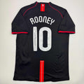 Autographed/Signed Wayne Rooney Manchester United Black 2008 Champions League Final Soccer Jersey Beckett BAS COA