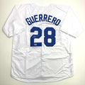 Autographed/Signed Pedro Guerrero Los Angeles LA White Baseball Jersey Beckett BAS COA