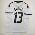Autographed/Signed Michael Ballack Germany White Soccer World Cup Jersey Beckett BAS COA