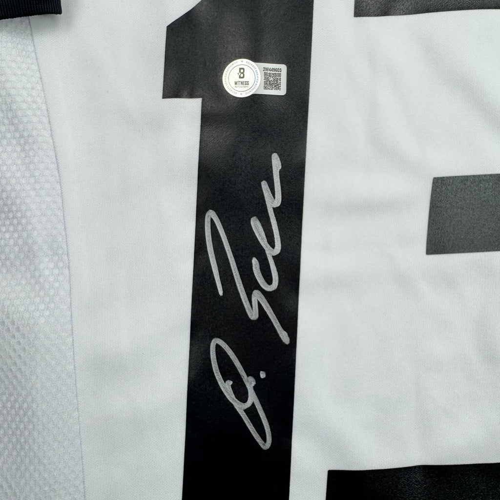 Autographed/Signed Michael Ballack Germany White Soccer World Cup Jersey Beckett BAS COA