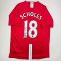 Autographed/Signed Paul Scholes Manchester United Red Soccer Jersey Beckett BAS COA