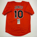 Autographed/Signed Adam Jones Baltimore Orange Baseball Jersey JSA COA