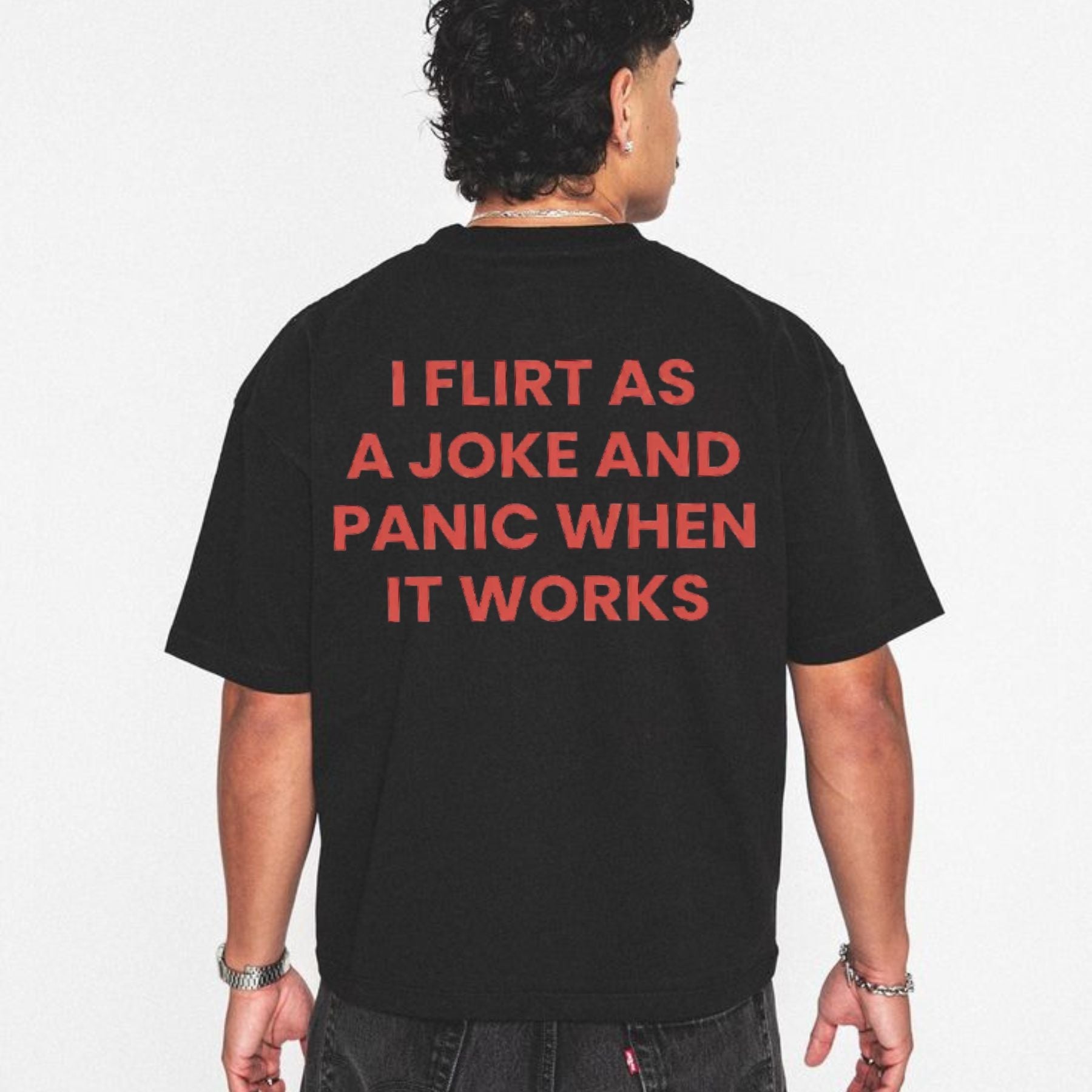 "I Flirt As A Joke" Funny T-Shirt – Sarcastic Social Anxiety Graphic Tee, Premium 100% Cotton Relatable Introvert Top, Made in USA