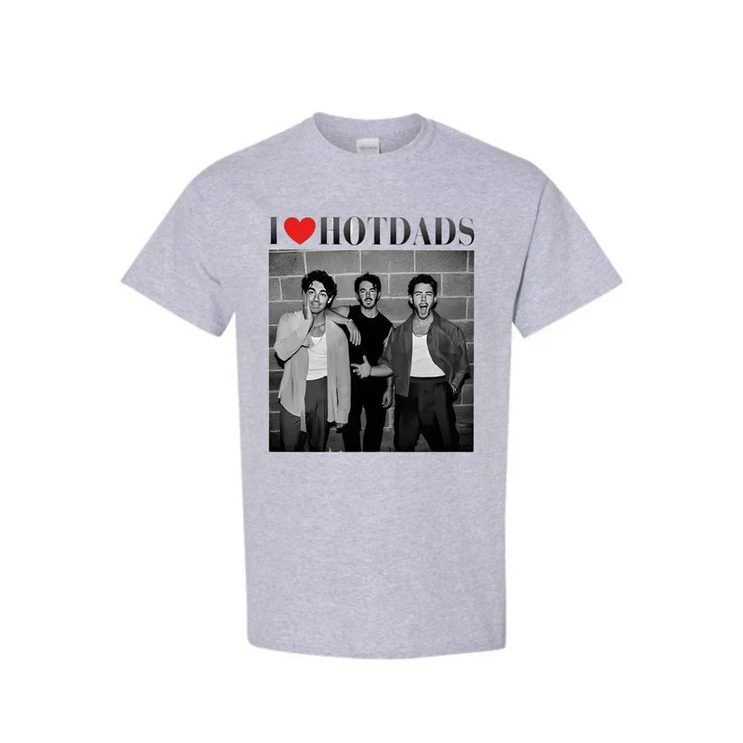 Funny "I Love Hot Dads" Jonas Siblings Shirt