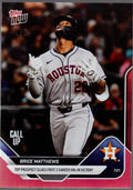2025 Topps Now Brice Matthews #449 Red Foil /5 Houston Astros Rookie RC Baseball Card