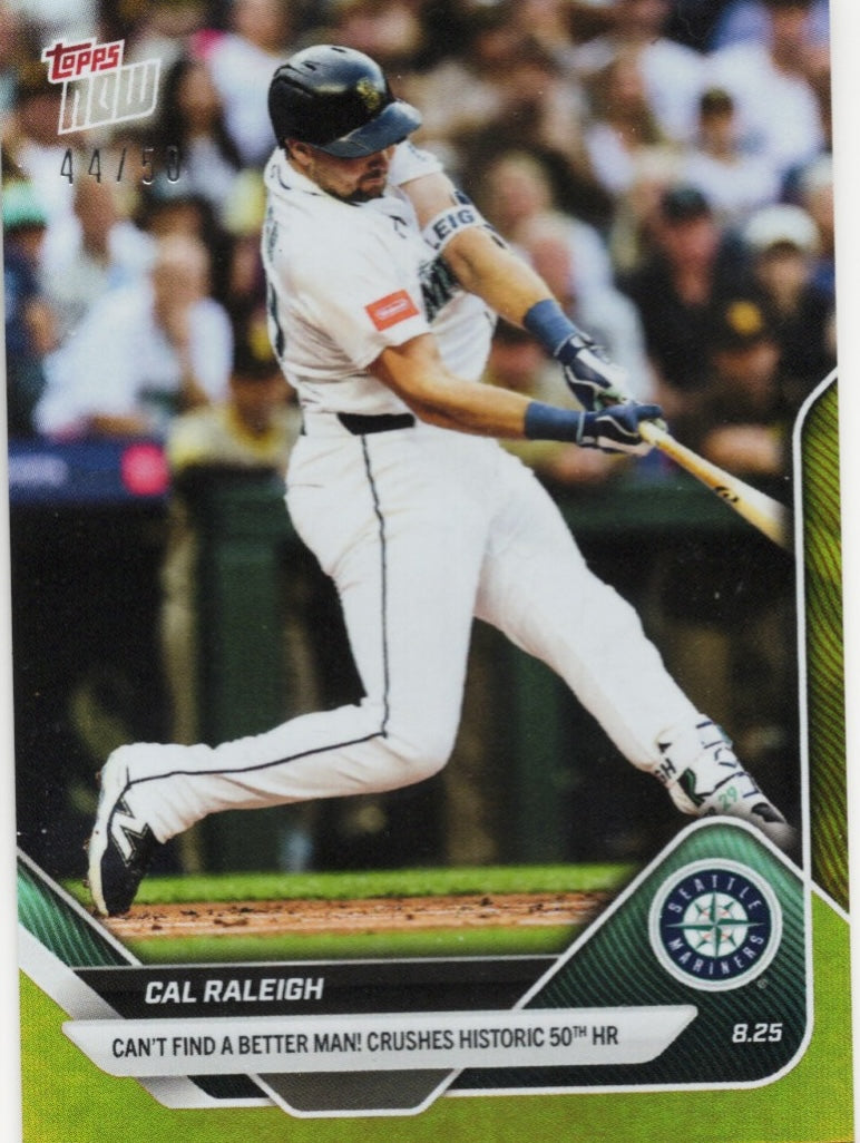 2025 Topps Now Cal Raleigh #609 Gold Foil /50 Seattle Mariners Baseball Card