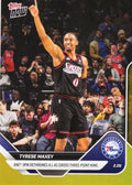 2025 Topps Now Tyrese Maxey #185 Gold Foil /50 Philadelphia 76ers Basketball Card