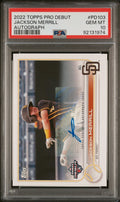 Graded 2022 Topps Pro Debut Jackson Merrill #PD103 Autograph Rookie RC Baseball Card PSA 10 Gem Mint