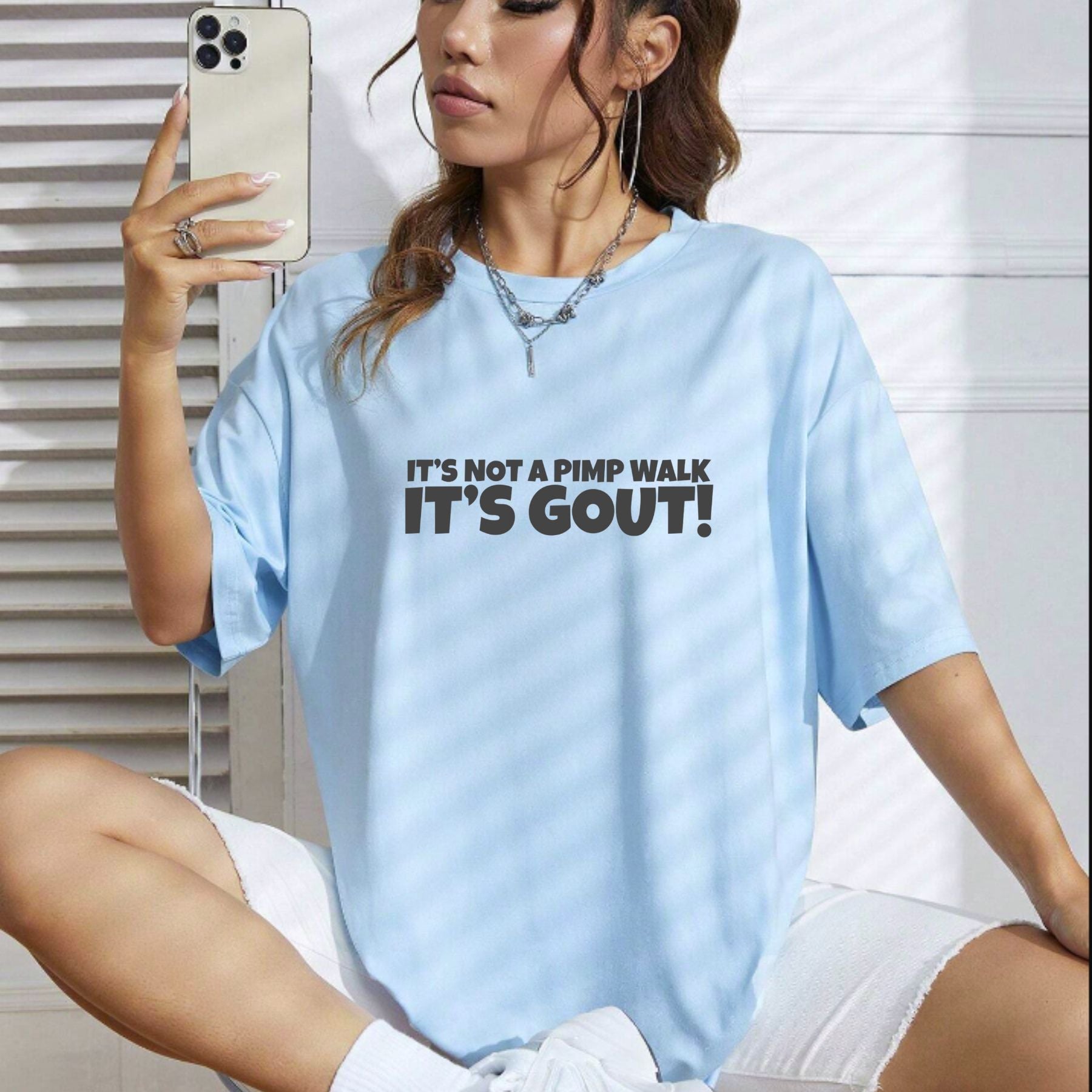 "It's Not A Pimp Walk It's Gout" Funny T-Shirt – Sarcastic Humor Graphic Tee
