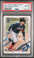 Graded 2021 Topps Complete Set William Contreras #390 Gold Star Rookie RC Baseball Card PSA 10 Gem Mint