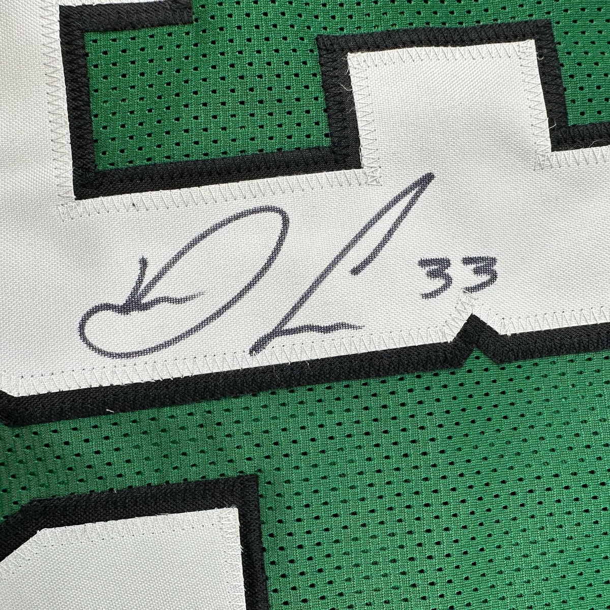 Framed Autographed/Signed Dalvin Cook 35x39 New York Green Football Jersey JSA COA