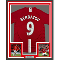 Framed Autographed/Signed Dimitar Berbatov 35x39 Manchester United Red Soccer Jersey Beckett BAS COA