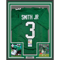 Framed Autographed/Signed Nolan Smith Jr. 35x39 Philadelphia Kelly Green Football Jersey JSA COA