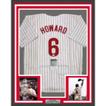 Framed Autographed/Signed Ryan Howard 35x39 Philadelphia Pinstripe Baseball Jersey JSA COA