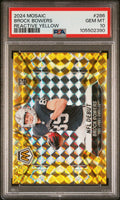 Graded 2024 Panini Mosaic Brock Bowers #286 Reactive Yellow Rookie RC Football Card PSA 10 Gem Mint