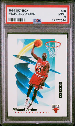 Graded 1991 Skybox Michael Jordan #39 Basketball Card PSA 9 Mint
