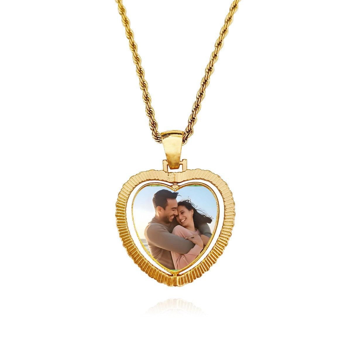 Custom Photo Pendant Necklace – Double-Sided Personalized Photo Charm | Gold & Silver