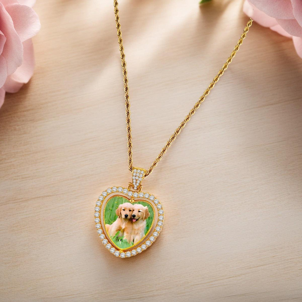 Custom Photo Pendant Necklace – Double-Sided Personalized Photo Charm | Gold & Silver
