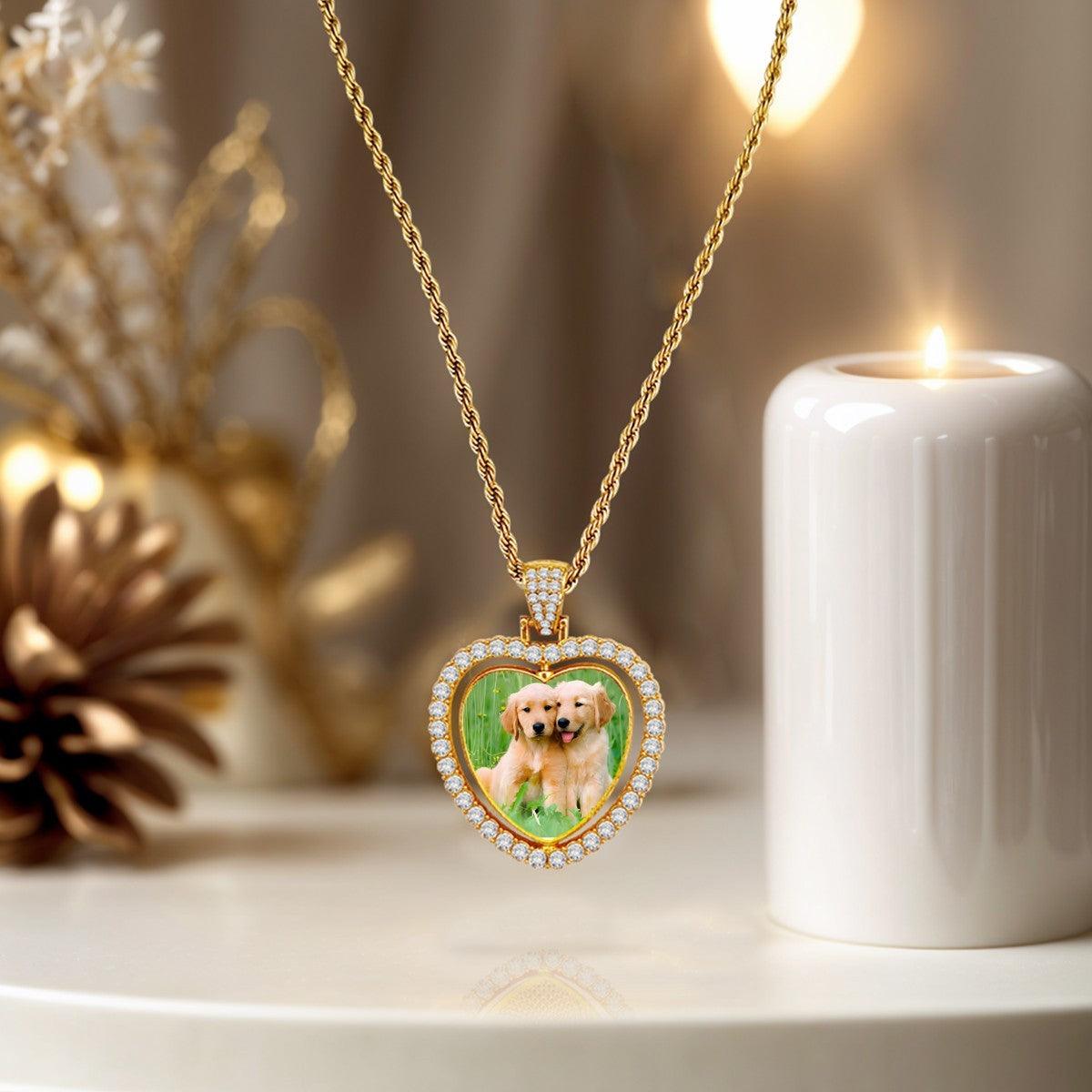 Custom Photo Pendant Necklace – Double-Sided Personalized Photo Charm | Gold & Silver