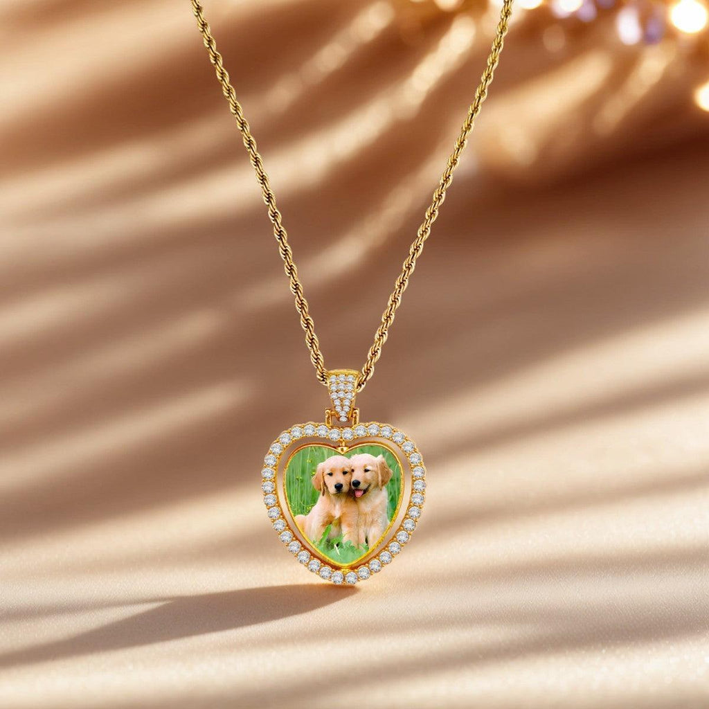 Custom Photo Pendant Necklace – Double-Sided Personalized Photo Charm | Gold & Silver