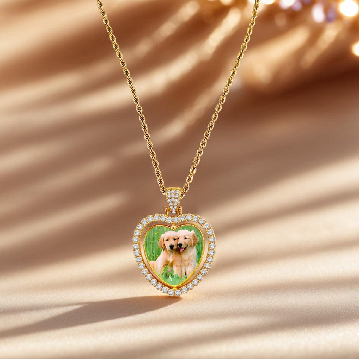 Custom Photo Pendant Necklace – Double-Sided Personalized Photo Charm | Gold & Silver