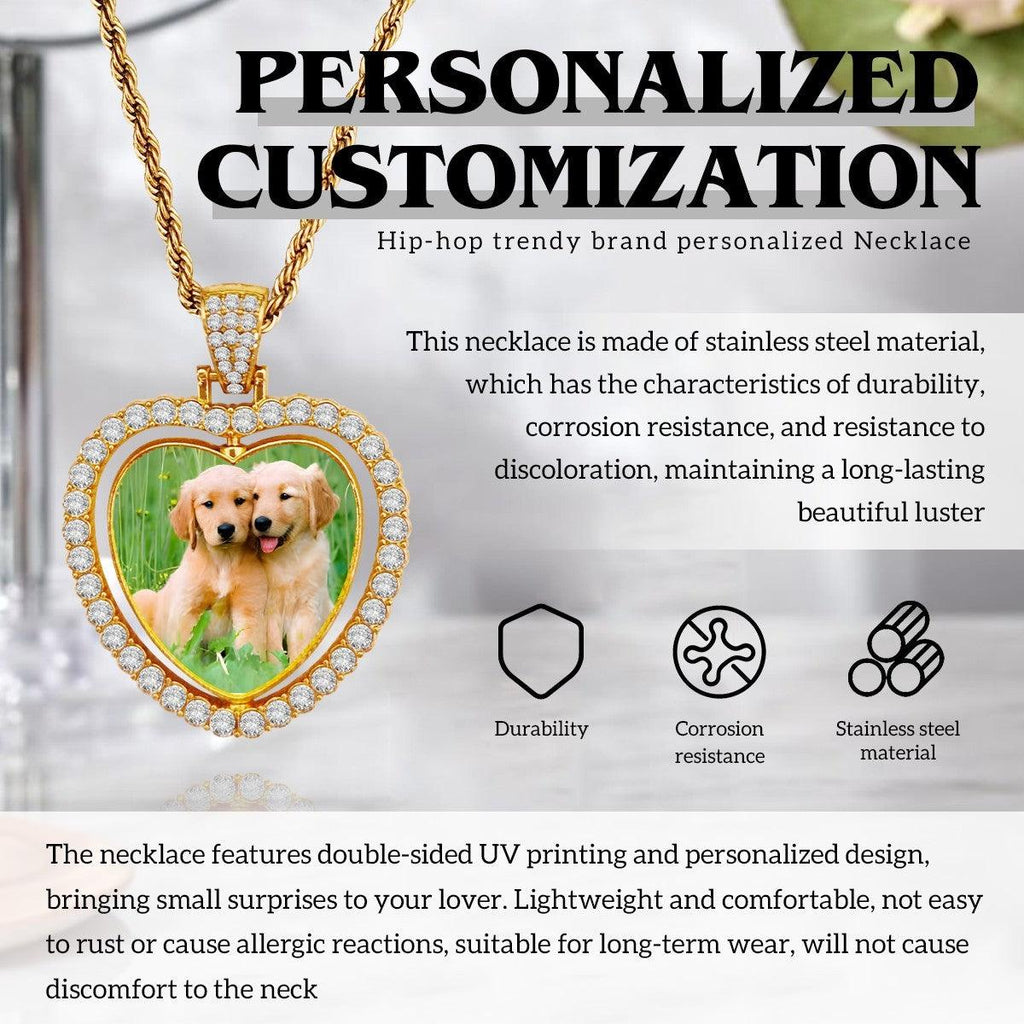 Custom Photo Pendant Necklace – Double-Sided Personalized Photo Charm | Gold & Silver