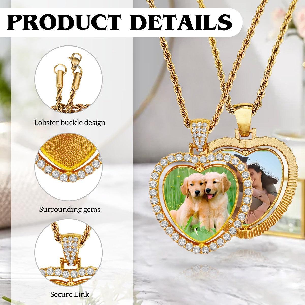 Custom Photo Pendant Necklace – Double-Sided Personalized Photo Charm | Gold & Silver