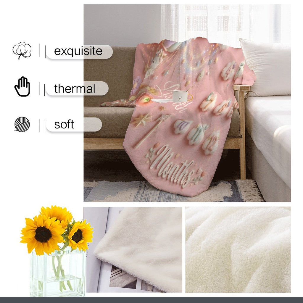 Personalized Baby Milestone Unicorn Blanket | Monthly Photo Keepsake