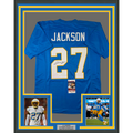 Framed Autographed/Signed JC J.C. Jackson 35x39 Los Angeles LA Powder Blue Football Jersey JSA COA