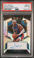 Graded 2022 Panini Select Jalen Duren #RSJLD /249 Rookie Signatures Prizm Auto Rookie RC Basketball Card PSA 10 Gem Mint