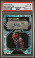 Graded 2022 Panini Prizm Jalen Duren #SSJK Sensational Signatures Mojo Prizm Auto Rookie RC Basketball Card PSA 10 Gem Mint