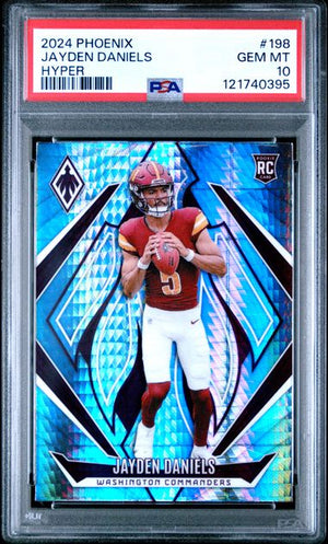 Graded 2024 Panini Phoenix Jayden Daniels #JD Hyper Rookie RC Football Card PSA 10 Gem Mint