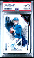 Graded 2025 Panini Impeccable Jaxson Dart #80 /80 Rookie RC Football Card PSA 10 Gem Mint