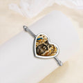 Personalised Raccoon Bracelet, Heart Shaped Name Snake Bone Bracelet | Metal