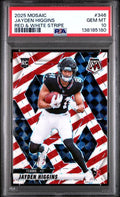 Graded 2025 Panini Mosaic Jayden Higgins #346 Red & White Stripe Rookie RC Football Card PSA 10 Gem Mint