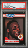 Graded 1989 Kenner Starting Lineup #NNO Jerry Rice Football Card PSA 7 NM
