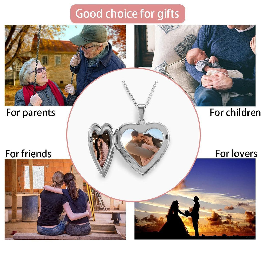 Custom Photo Locket Necklace – Personalized Heart Box Necklace | Upload 1 or 2 Photos