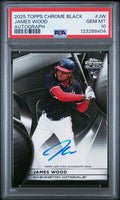 Graded 2025 Topps Chrome Black James Wood #CBA-JW Auto Rookie RC Baseball Card PSA 10 Gem Mint