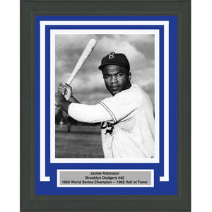 Framed Jackie Robinson Brooklyn Dodgers 8x10 Baseball Photo