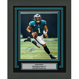Framed Autographed/Signed Jalen Hurts Philadelphia Eagles 11x14 Football Photo JSA COA #1