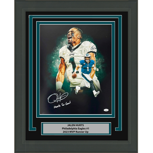 Framed Autographed/Signed Jalen Hurts So Good Inscribed Philadelphia Eagles 16x20 Football Photo JSA COA #4