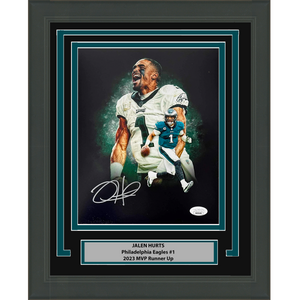 Framed Autographed/Signed Jalen Hurts Philadelphia Eagles 8x10 Football Photo JSA COA #1