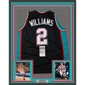 Framed Autographed/Signed Jason Williams 35x39 Memphis Black Basketball Jersey JSA COA