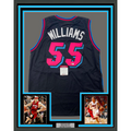 Framed Autographed/Signed Jason Williams 35x39 Miami Black Vice City Basketball Jersey Pristine PA COA