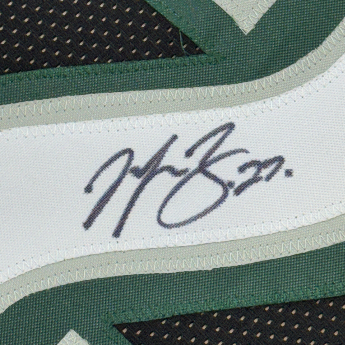 Framed Autographed/Signed Malcolm Jenkins 35x39 Philadelphia Black Football Jersey Beckett BAS COA