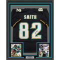 Framed Autographed/Signed Jimmy Smith 35x39 Jacksonville Black Football Jersey Beckett BAS COA