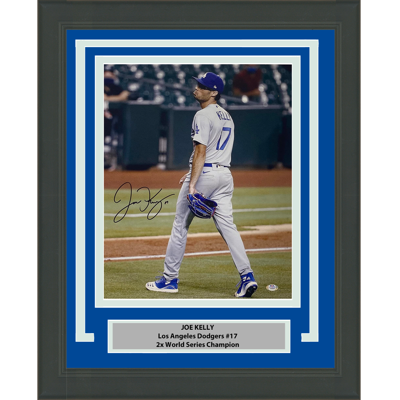 Framed Autographed/Signed Joe Kelly Pouty Face Los Angeles LA Dodgers 16x20 Baseball Photo PSA/DNA COA