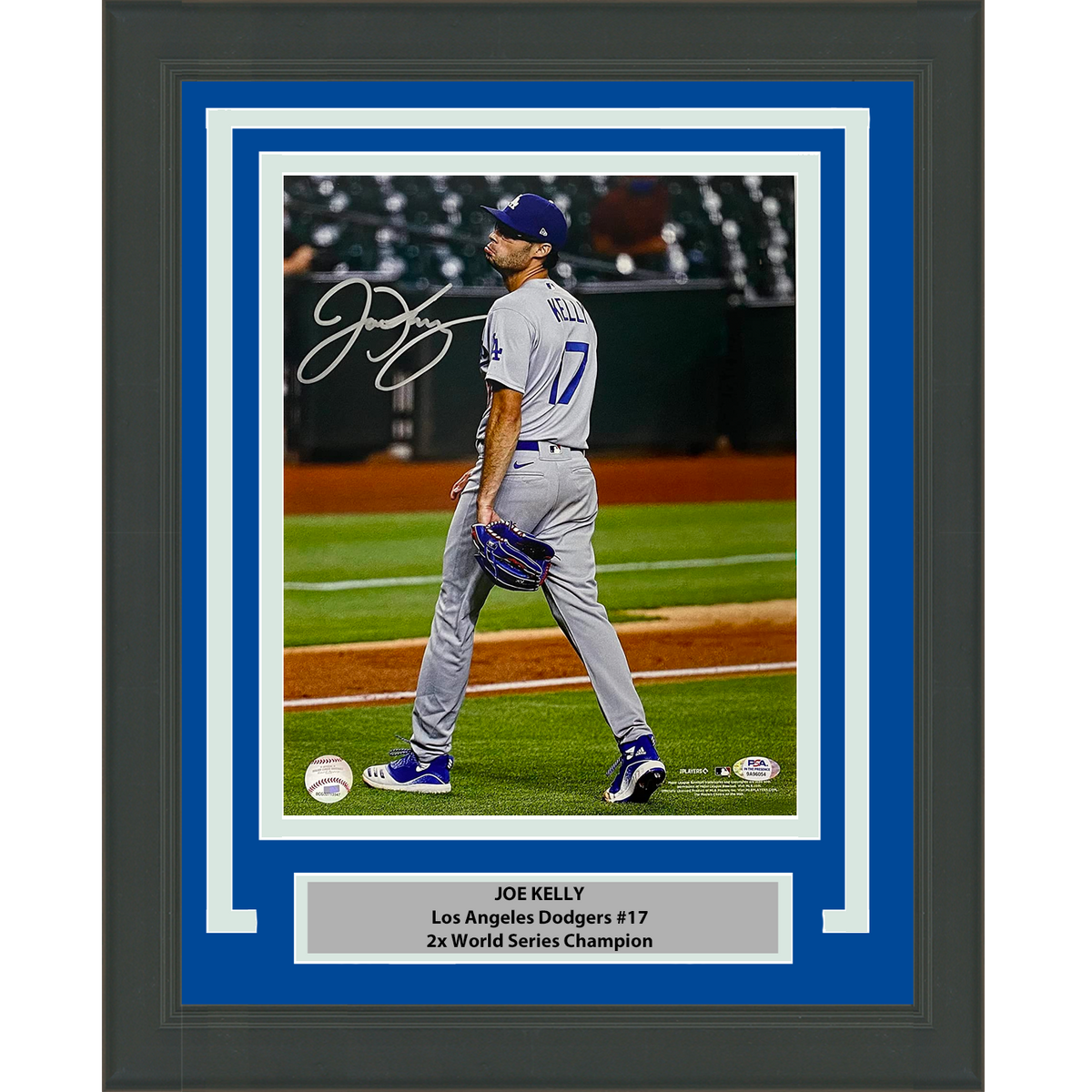 Framed Autographed/Signed Joe Kelly Pouty Face Los Angeles LA Dodgers 11x14 Baseball Photo PSA/DNA COA
